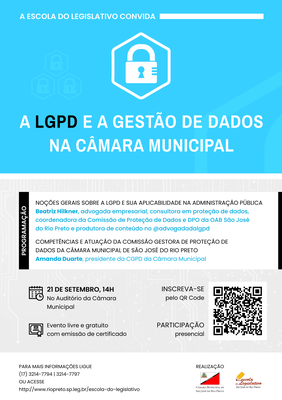 Cartaz - A LGPD e a Gestão de Dados na Câmara Municipal