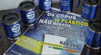 Câmara promove campanha para reduzir uso de copos descartáveis