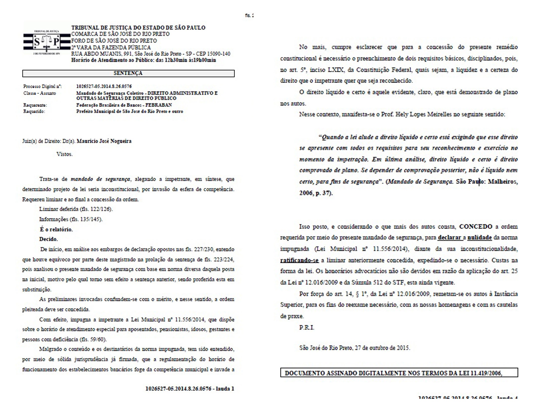 Decisão que suspendeu lei de Pauléra foi publicada no diário oficial