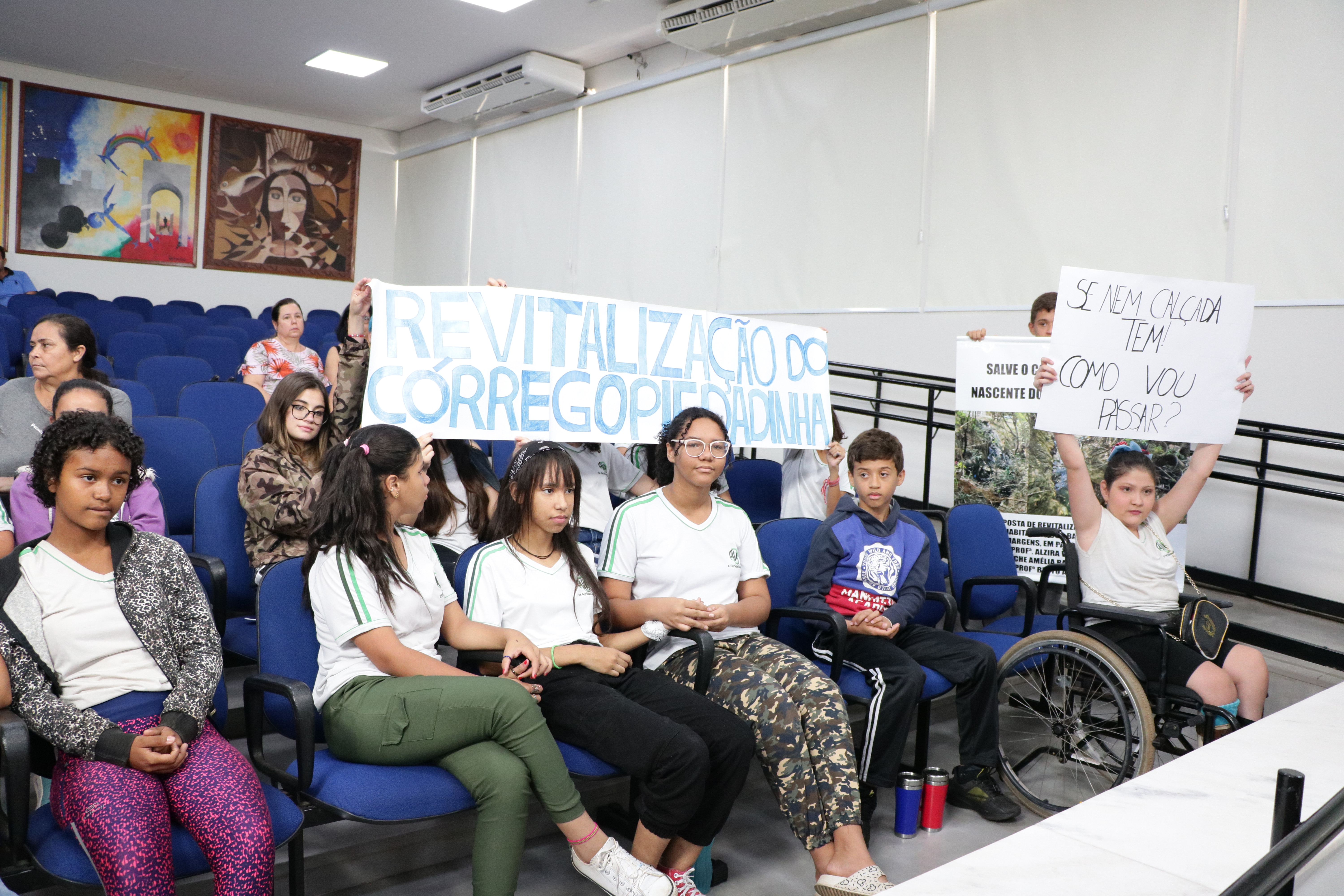 Alunos da escola Alzira Rollemberg pedem revitalização do córrego Piedadinha