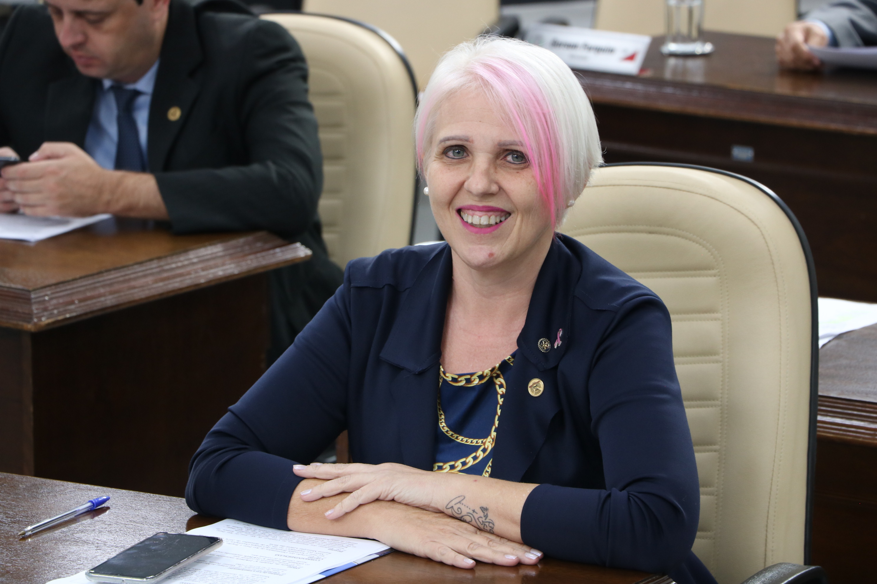 Vereadora Cláudia De Giuli durantea 39ª sessão oridinária de 2019