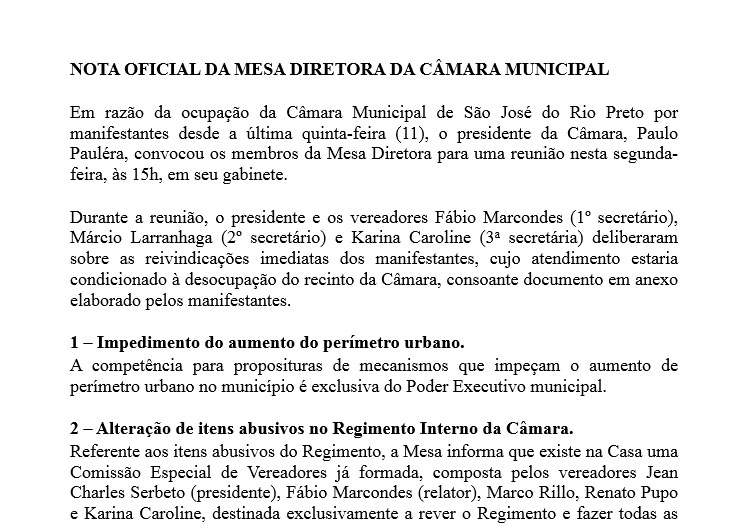 Reunião foi realizada nesta segunda-feira, às 15h