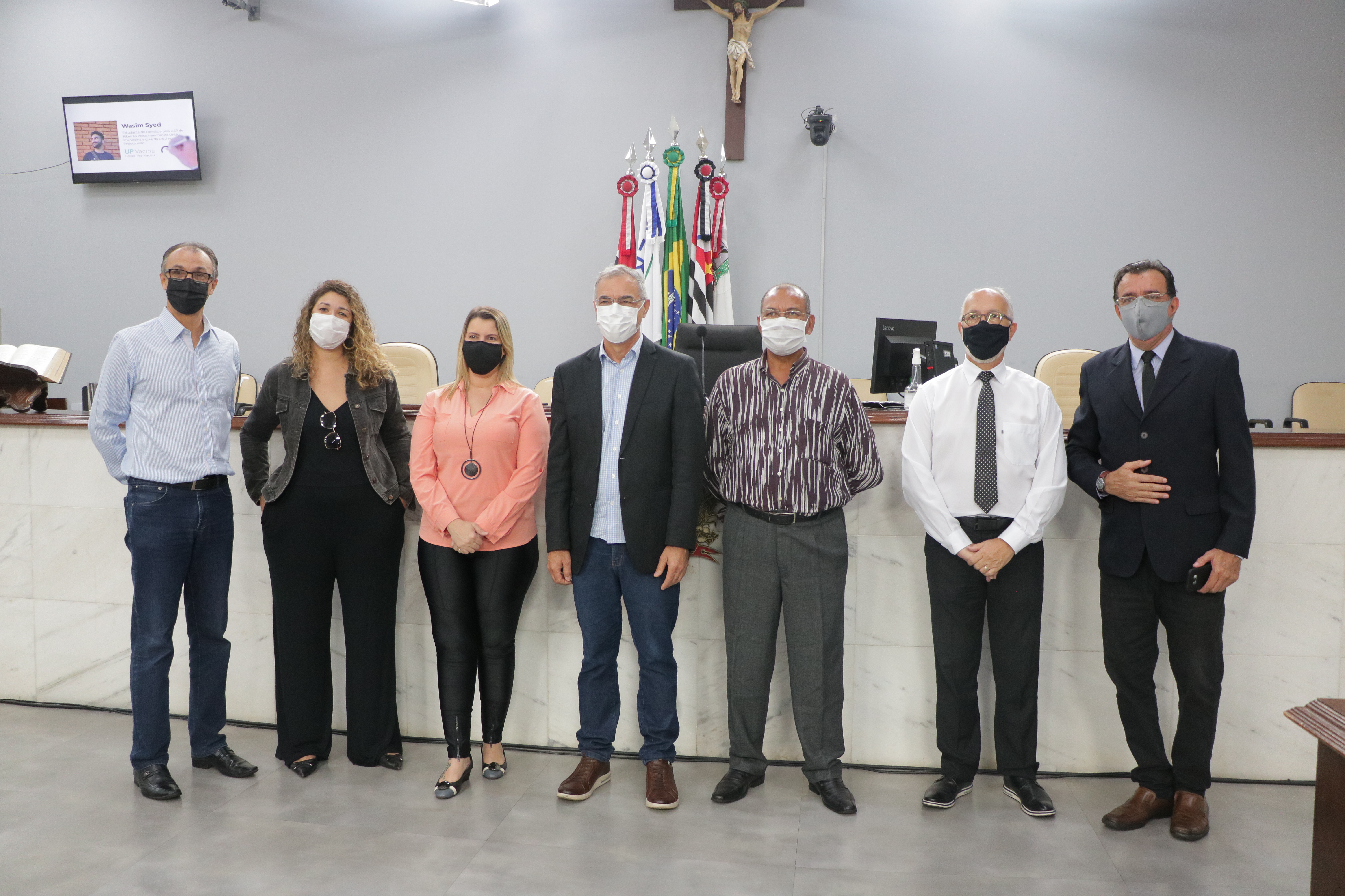 Ver. Jean Charles, Amena Ferraz, Helena Marangoni, Pedro Roberto, Divino Ferreira, Sebastião Chiquetto e Anuar Mamede