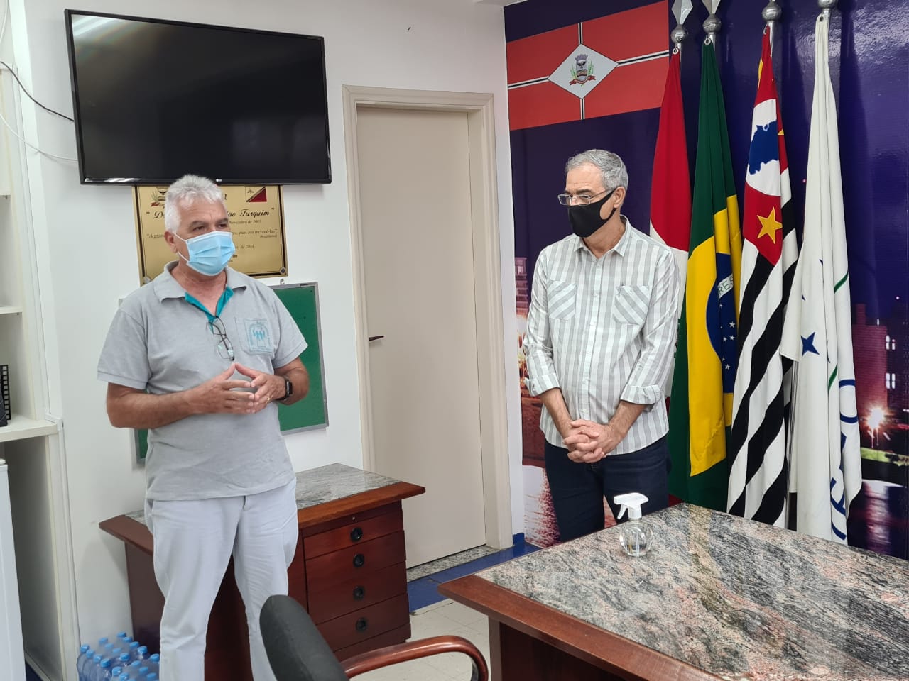Padre Luiz Donizeti Caputo e presidente Pedro Roberto
